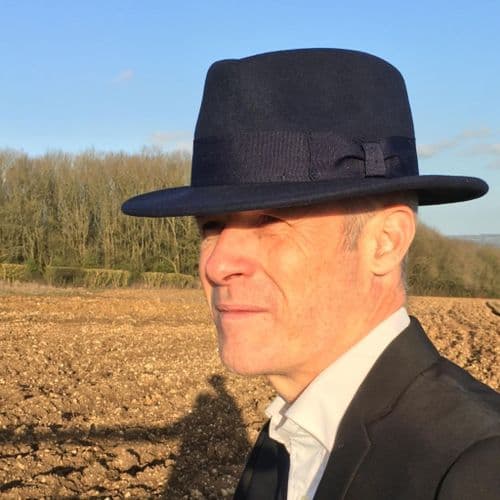 Navy Wool Fedora Hat - Indy