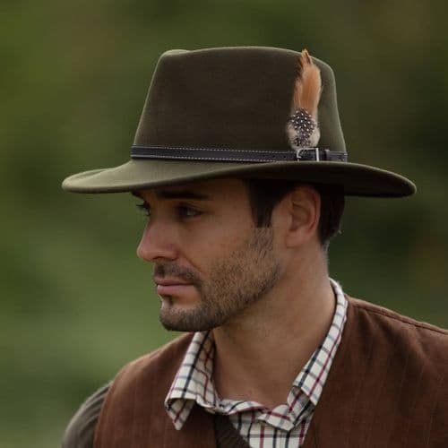 Outback Green Fedora Showerproof Hat