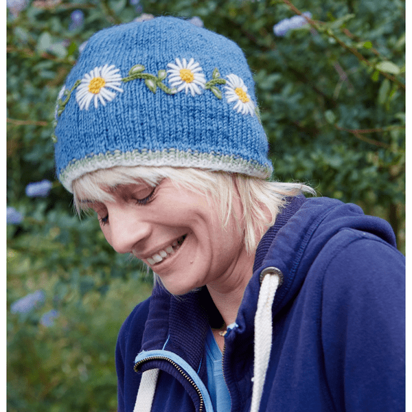 Pachamama Daisy Chain Beanie - Blue