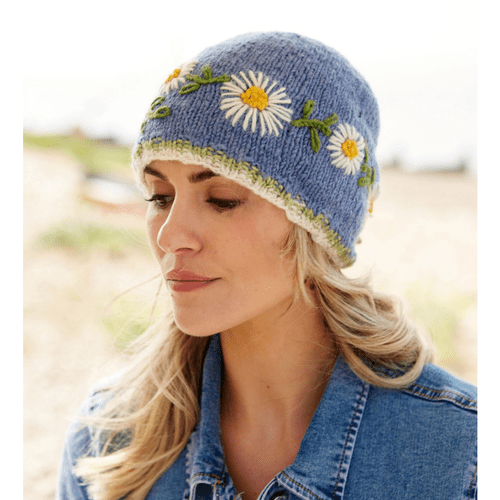 Pachamama Daisy Chain Beanie - Blue