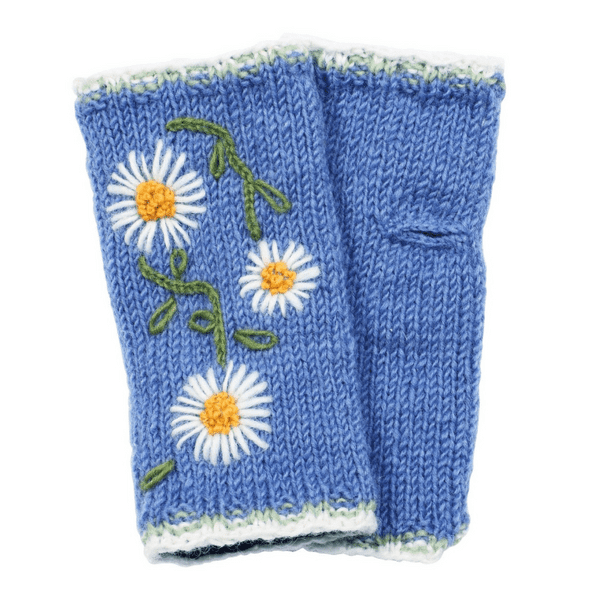 Pachamama Hand knitted Daisy Chain Handwarmers