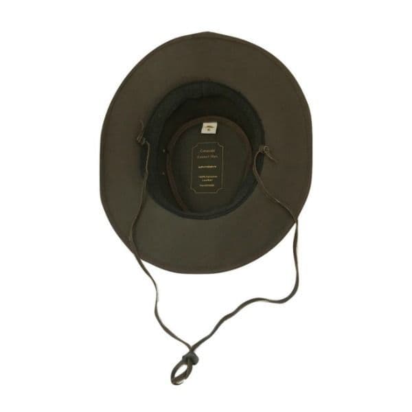 Packable Leather Bush Hat with Chin Strap - Adventurer Dark Brown