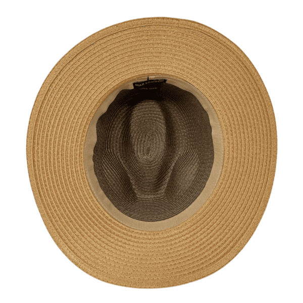 Packable Straw Fedora Summer Hat - Three-Tone Brown