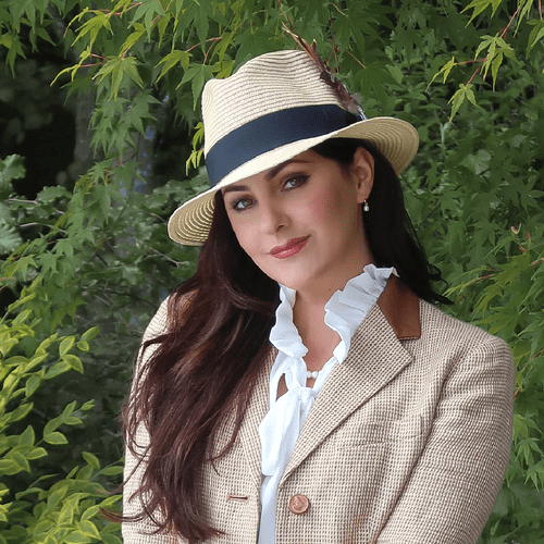 Panama Style Summer Fedora Hat with Removable Feather Brooch - Natural - Sezincote