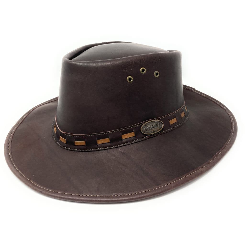 Rogue Brown Ranger Explorer Leather Bush Hat 127X with chin strap