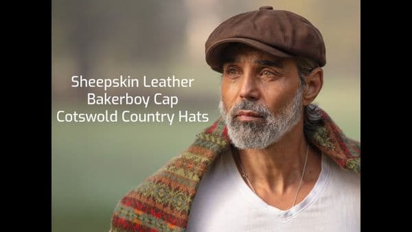 Sheepskin Leather Newsboy Bakerboy Cap - 8 piece