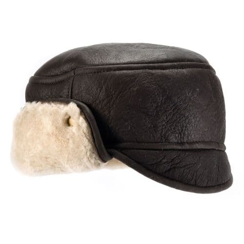 Sheepskin Leather Trapper Hat Caxton