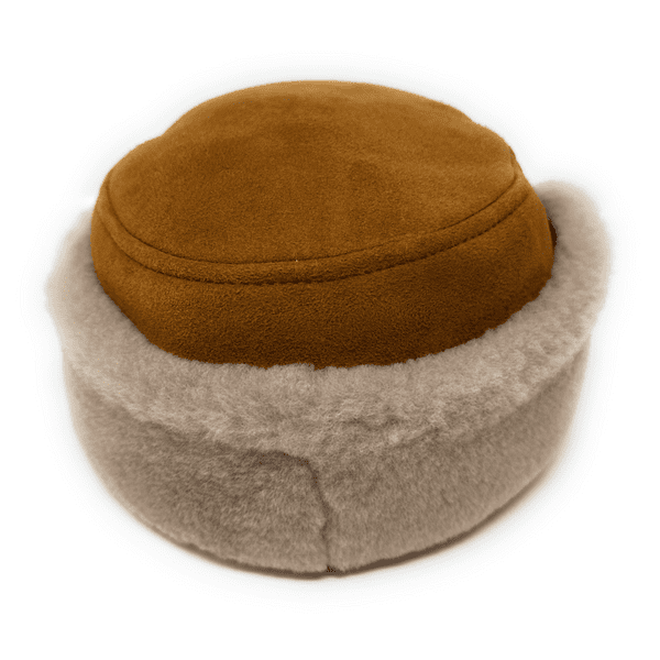 Sheepskin Suede Genuine Leather Trapper Hat - Tan