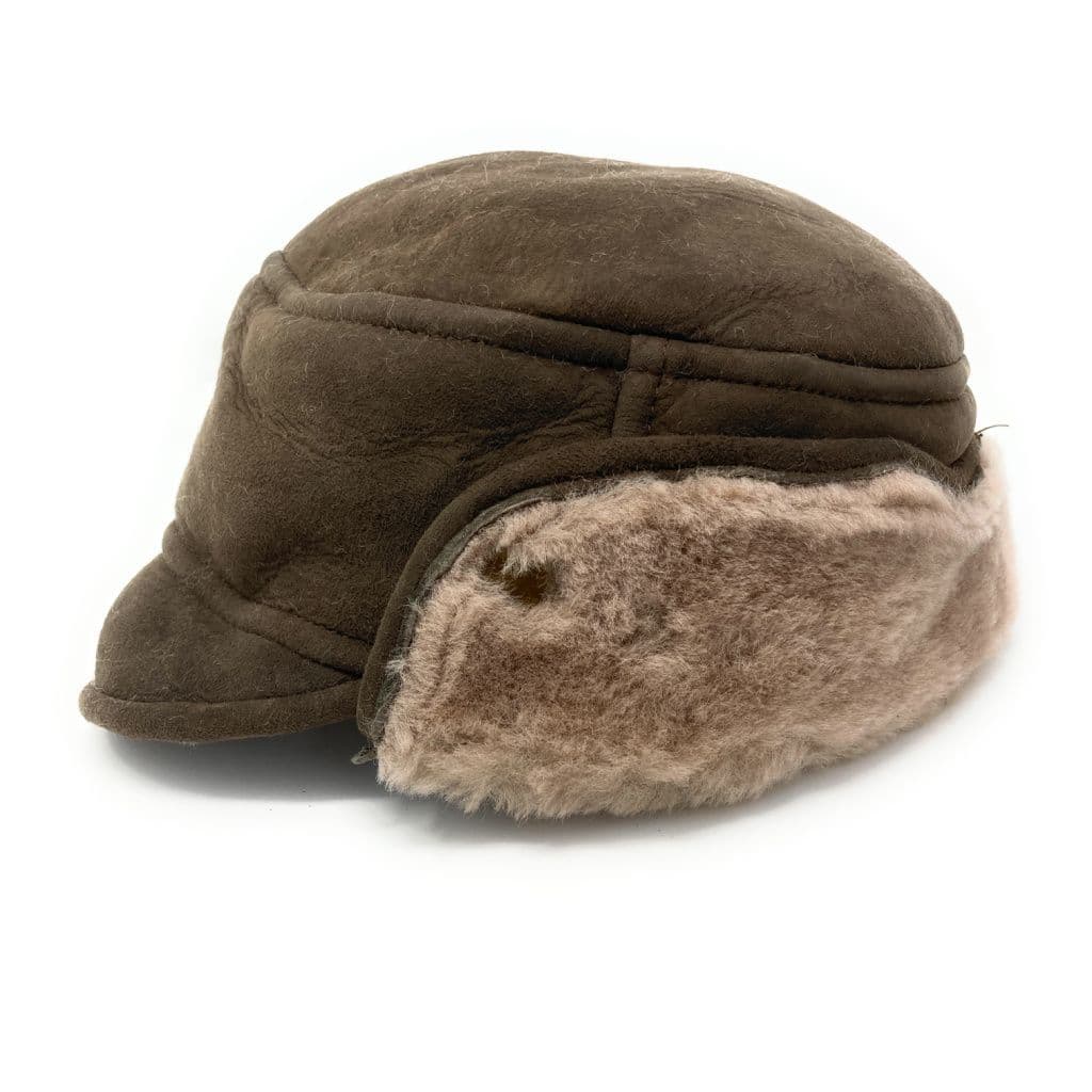 Sheepskin Suede Genuine Leather Trapper - Tan