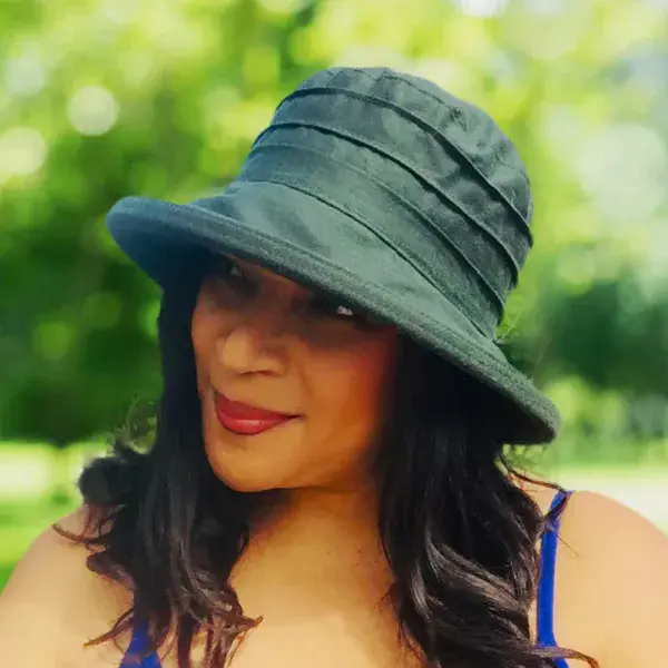 Short Brim Showerproof Bucket Hat - Navy, Brown, Green - Nola