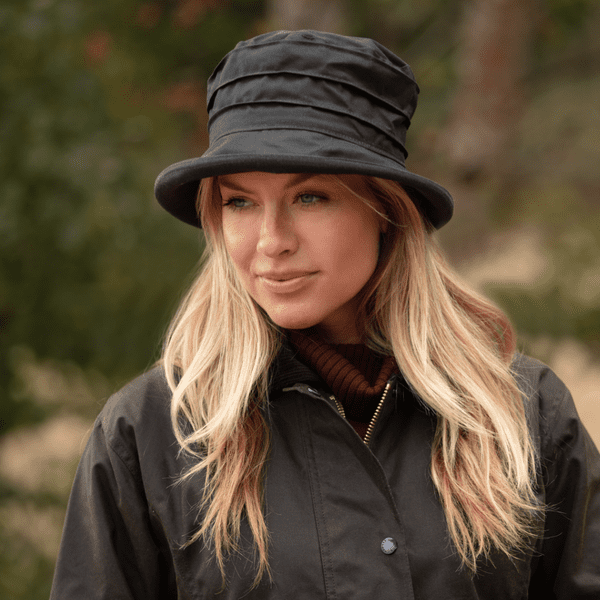 Short Brim Showerproof Bucket Hat - Navy, Brown, Green - Nola