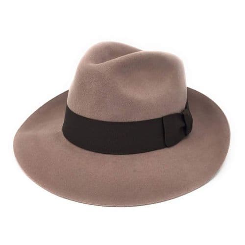 Showerproof Lined Fedora Hat Wool Snap Brim - Midford