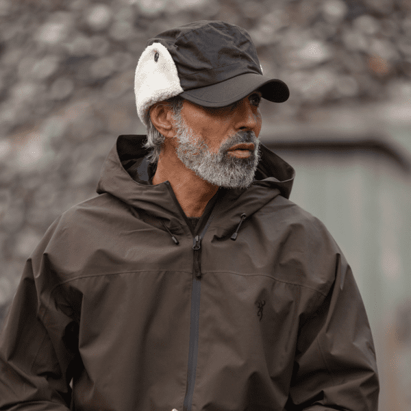 Showerproof Wax Cotton Trapper Hat with Ear Flap and Fleece Lining