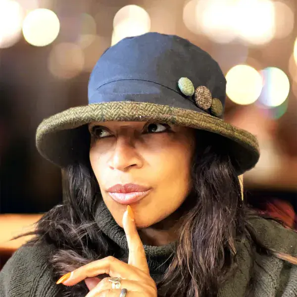 Showerproof Waxed Cotton Bucket Hat - Navy, Brown, Green - Milly