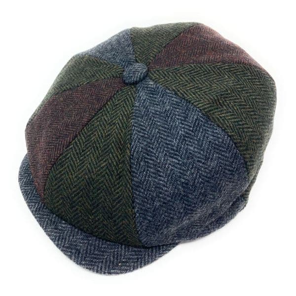 Small 55cm Mixed Patchwork 8-piece Bakerboy Newsboy Cap