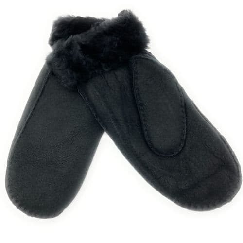 Small Black Sheepskin Mittens