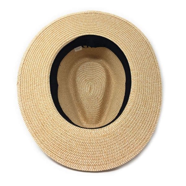 Straw Fedora Summer Packable Hat - Wheat