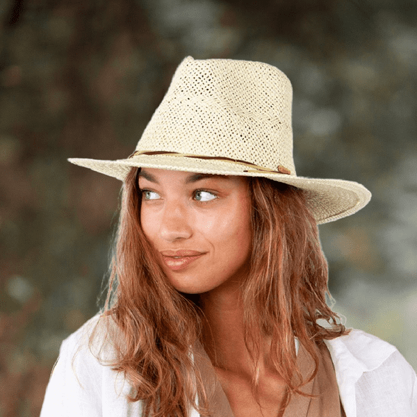 Straw Summer Wide Brimmed Festival Fedora Hat - Barts Arday Cream