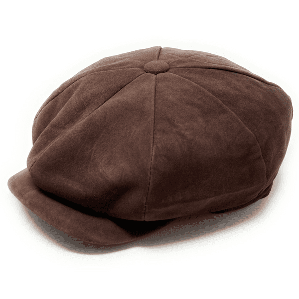 Suede Brown Gatsby Bakerboy Newsboy Cap - Lined Peaky Blinders Style Cap