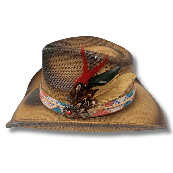 Summer Distressed Cowboy Hat - Desert Flame