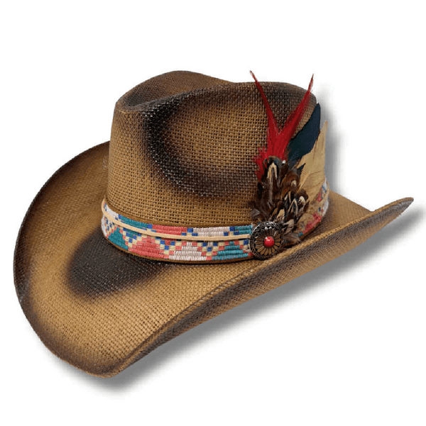 Summer Distressed Cowboy Hat - Desert Flame
