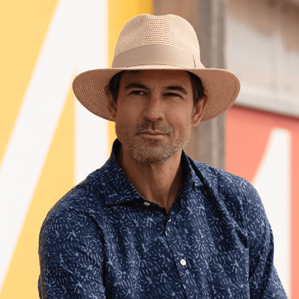 Summer Fedora Hat with Light Brown Band