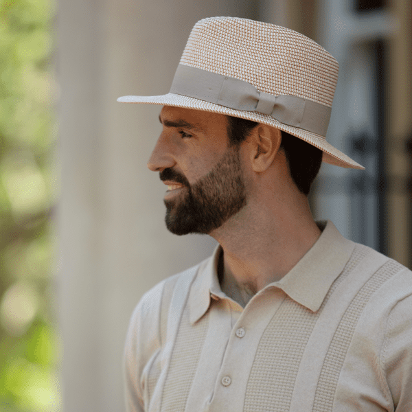 Summer Fedora Hat with Light Brown Band - Packable