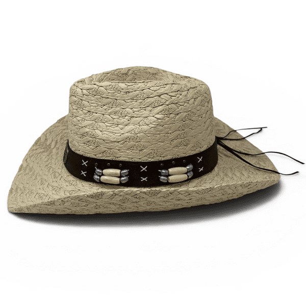 Summer Straw Cowboy Hat - Cream Ivory Longhorn
