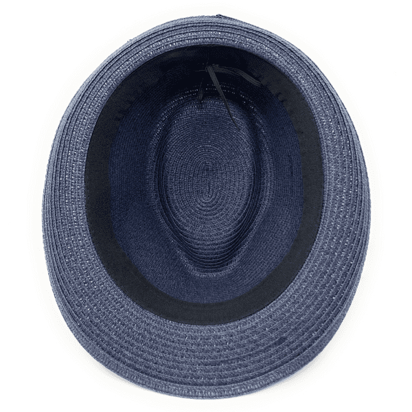 Summer Straw Packable Trilby Hat with Removable Feather