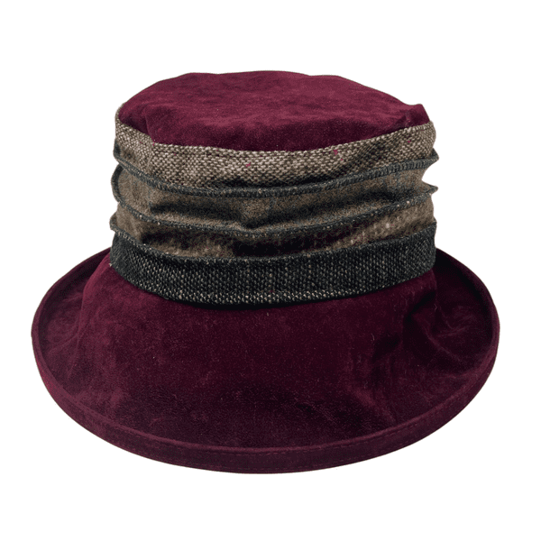 Tweed Bucket Hat -  Burgundy or Green - Jade