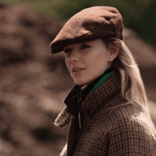 Tweed Flat Cap - Chestnut Brown