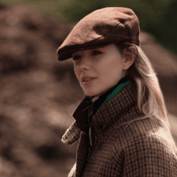 Tweed Flat Cap - Chestnut Brown