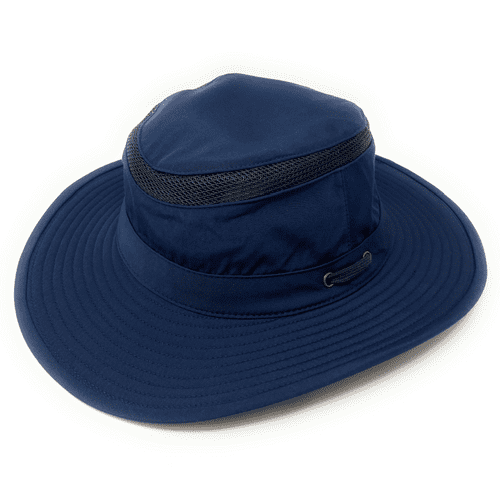 UPF 50+ Summer Sun Hat with Chin Strap - Navy Blue - Packable Pembroke