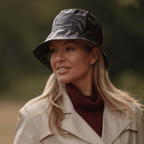 Waterproof PVC Bucket Hat - Black - Kelly