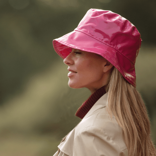 Waterproof PVC Bucket Hat - Pink, Blue, Black - Kelly