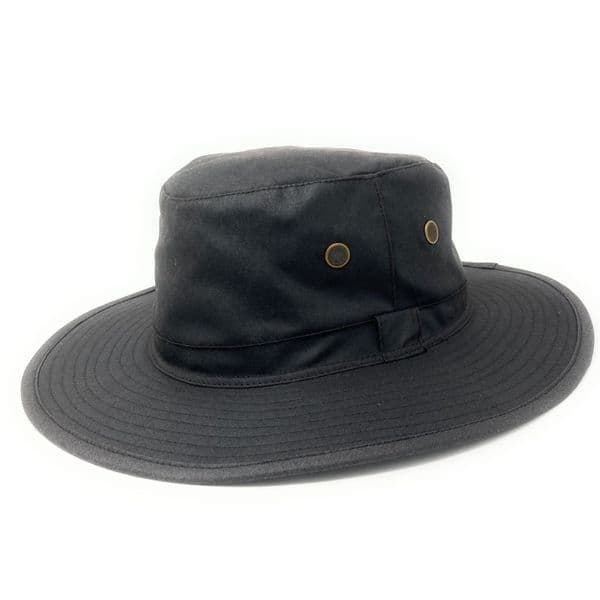Waxed Cotton Water Resistant Hat - Brown, Green or Navy - Waxed Rambler