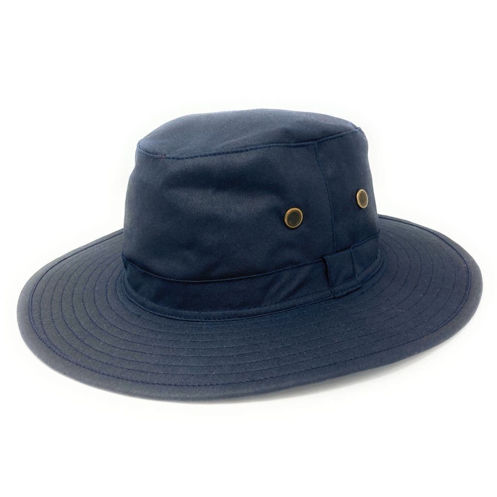 Waxed Cotton Water Resistant Hat - Brown Green or Navy - Waxed Rambler
