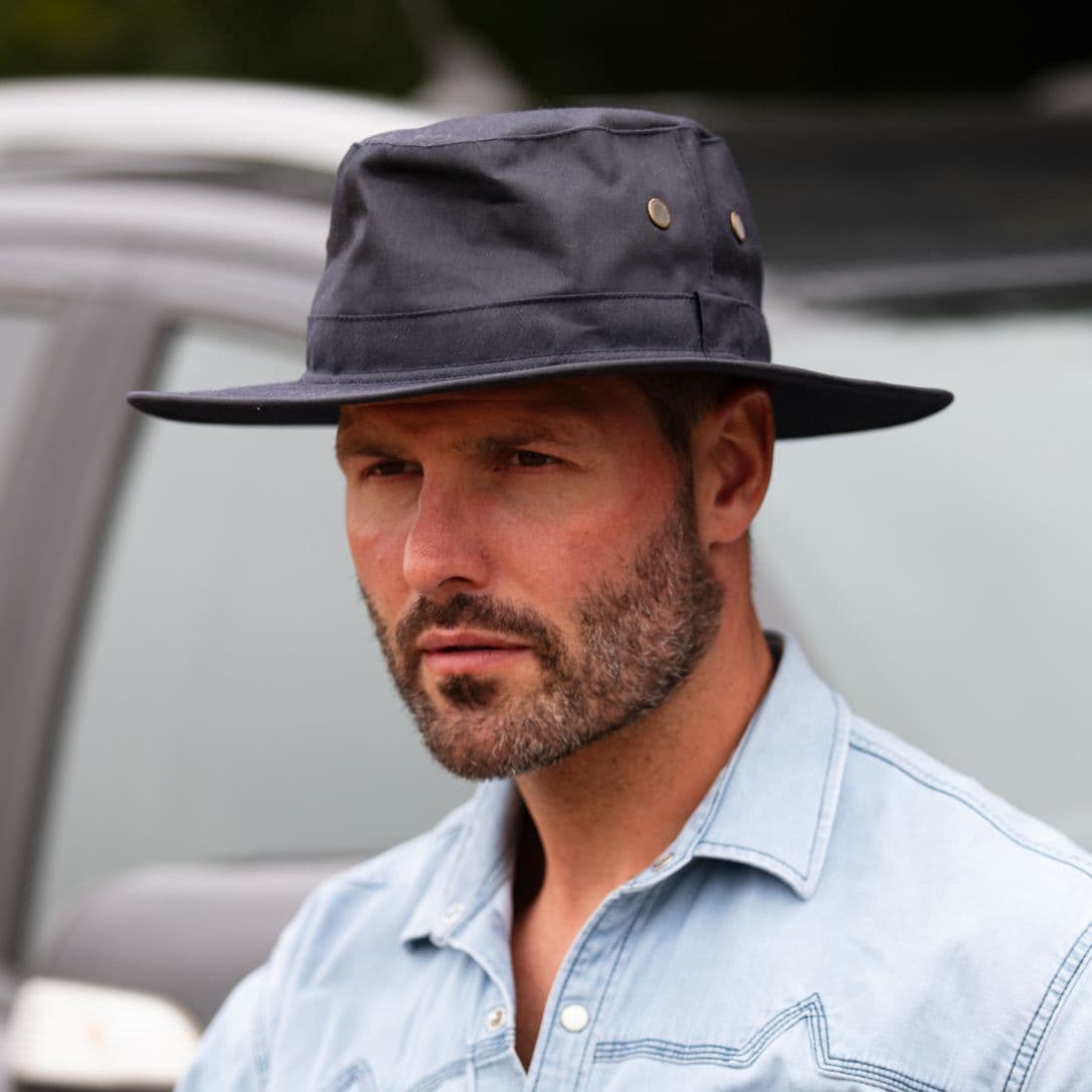 Wide Brim Water Resistant Hat Blue Green or Brown Wax Rambler