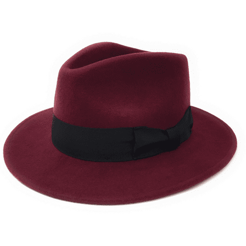 Wine Crushable Wool Fedora Hat - Indy