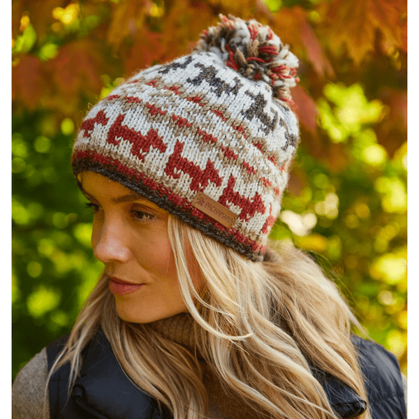 Wool Bobble Beanie Hat - Walking the Dog
