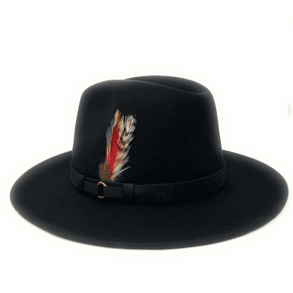 Wool Fedora Hat - Showerproof - Black- Ablington