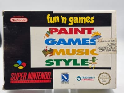 Fun 'n Games Paint Games Music Style (Super Nintendo Snes) (Boxed)