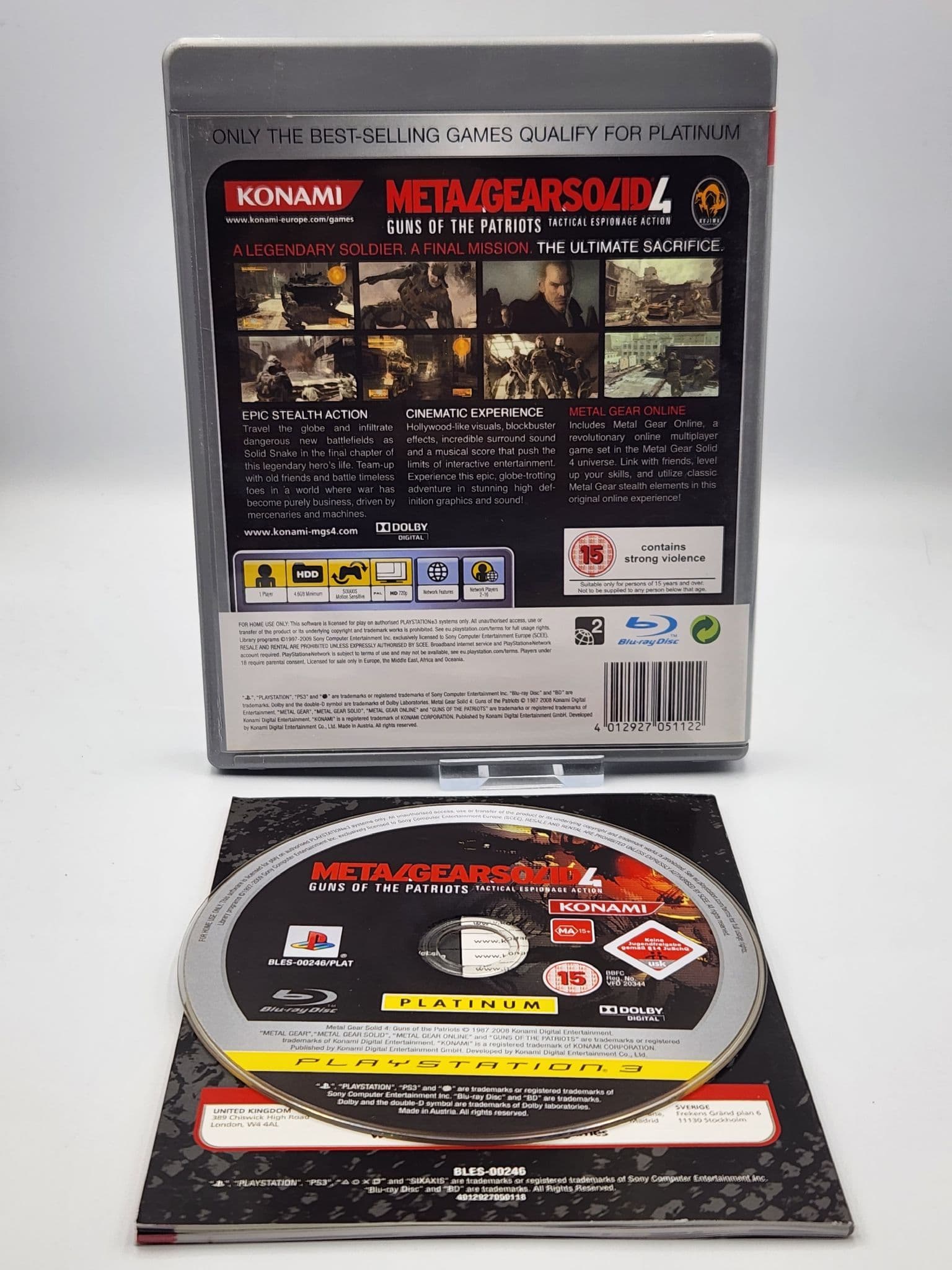 PS3 Playstation 3 PAL Metal Gear Solid 4 guns of the Patriots