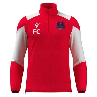 AFC Henley Red/White Cuzco 1/4 Zip Top
