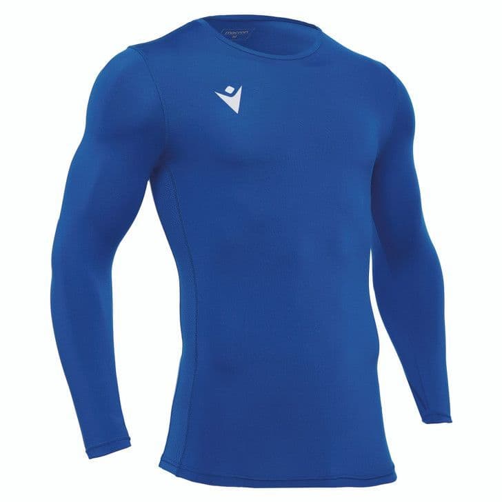 Clanfield FC Macron Long Sleeve Blue Base Layer JNR