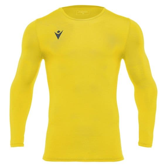 Clanfield FC Macron Long Sleeve Yellow Base Layer (JNR)