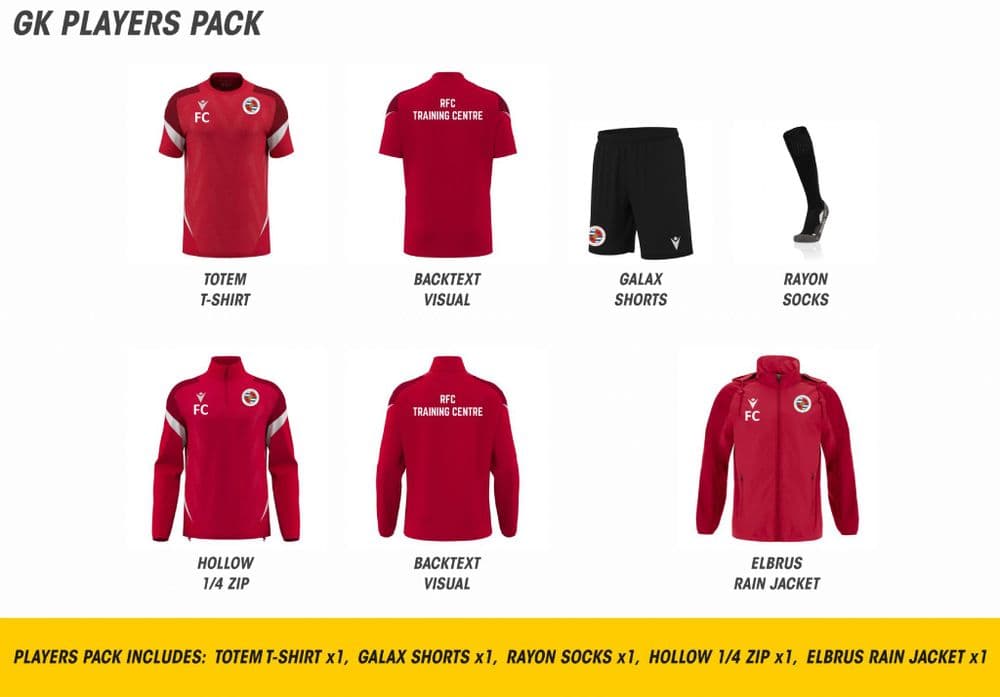 RFC Training Centre Red GK Pack