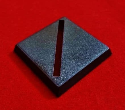 20mm Games Workshop Square slotta diagonal slotted plastic black Warhammer Wargame Base