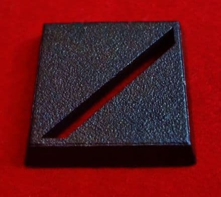 20mm Games Workshop Square slotta diagonal slotted plastic black Warhammer Wargame Base x1 (2)