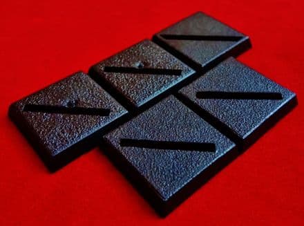5x 20mm Games Workshop Square slotta diagonal slotted plastic black Warhammer Wargame Bases